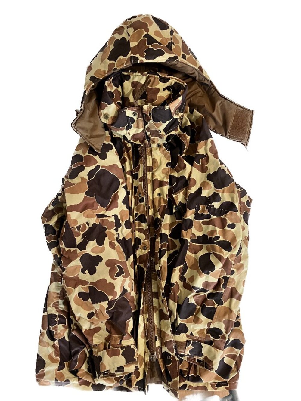 Vintage 90s Columbia Omni Tech Duck Camo Hunting Jacket Mens Md Waterfowl Hooded